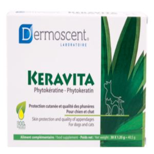 Dermoscent Keravita хранителна добавка за защита на кожата и подхранване на козината и ноктите