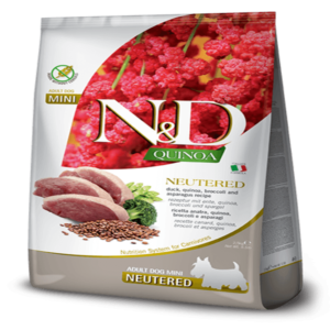 N&D Quinoa Neutered Dog Mini Duck суха храна за кастрирани кучета от малки породи