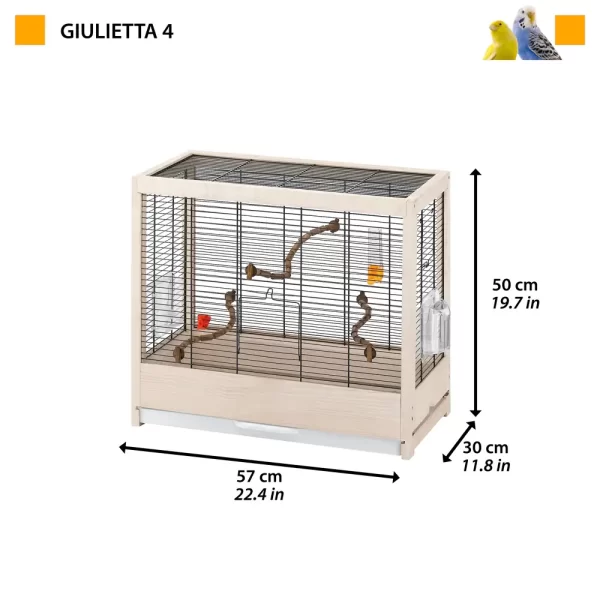 Gulietta 4 дървена клетка за канарчета и екзотични птички 1