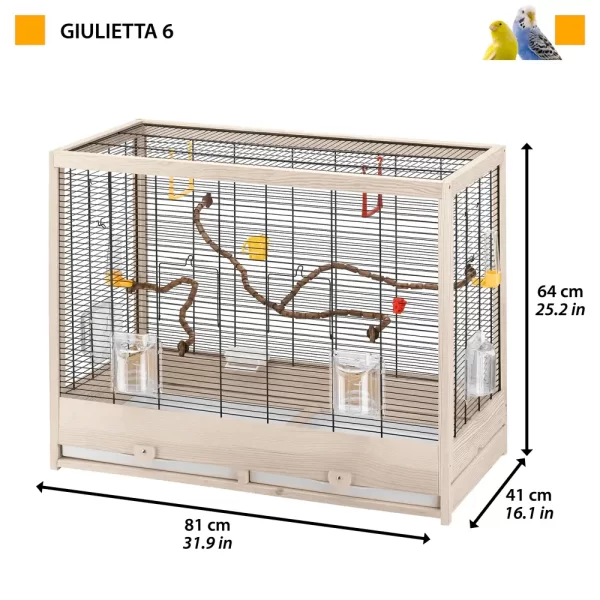 Gulietta 6 дървена клетка за канарчета и екзотични птички 1