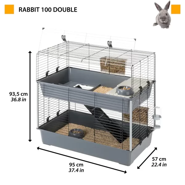 Ferplast Rabbit 100 Double двуетажна клетка за зайци 4