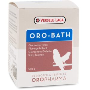 Oropharma Oro-Bath са специални соли за баня за грижа за лъскаво оперение. Прави перата по-гъвкави, предпазва краката и кожата от лющене и осигурява лъскави пера.