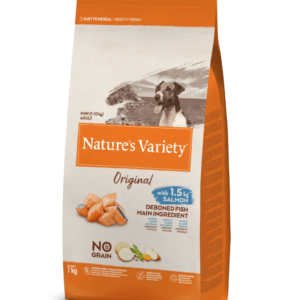 Nature's-Variety-Original-No-Grain-Mini-Salmon-granuli-za-kucheta-ot-malki-porodi