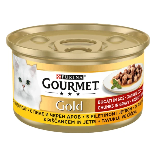 Purina Gourmet Gold хапки в сос с пиле и дроб