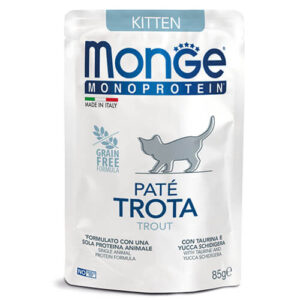 Mono Pouch Pate Kitten Trout храна за малки котета