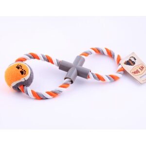 Играчка от кръстосано въже с тенис топка