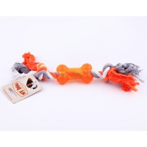 Памучно въже с гумен кокал