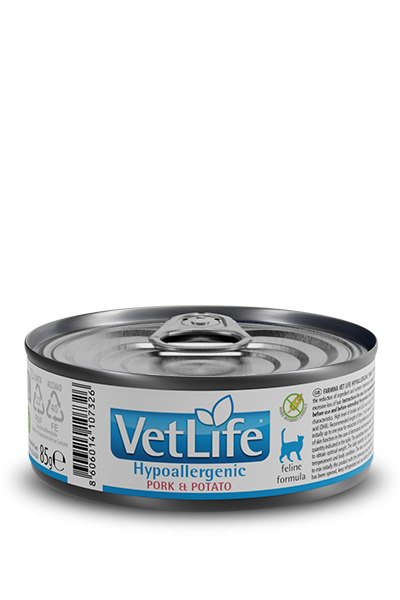 Vet Life Cat Hypoallergenic Pork and Potato Can